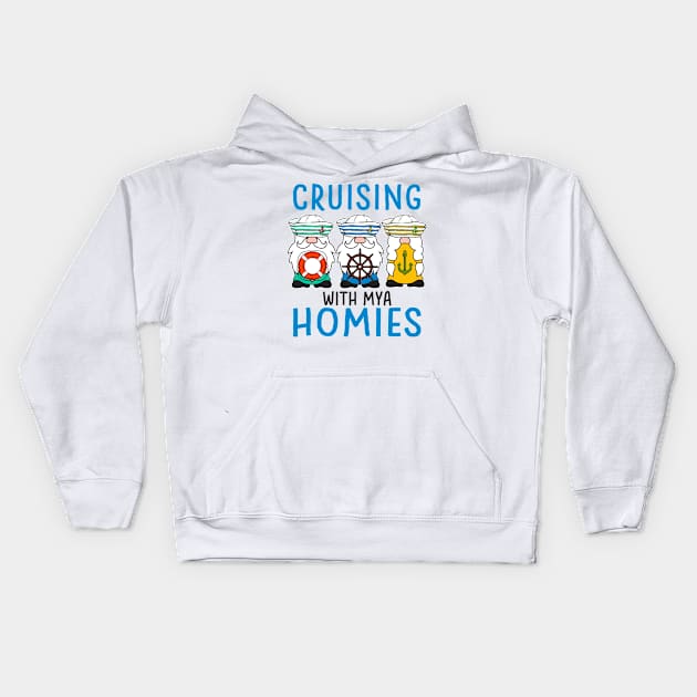 Summer Trip Gnomes Cruising Squad Cruising With My Homies Kids Hoodie by Fox Dexter